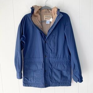Vtg Cabela's Gore-tex Hooded Jacket Goretex Navy Blue Thinsulate Men’s Small